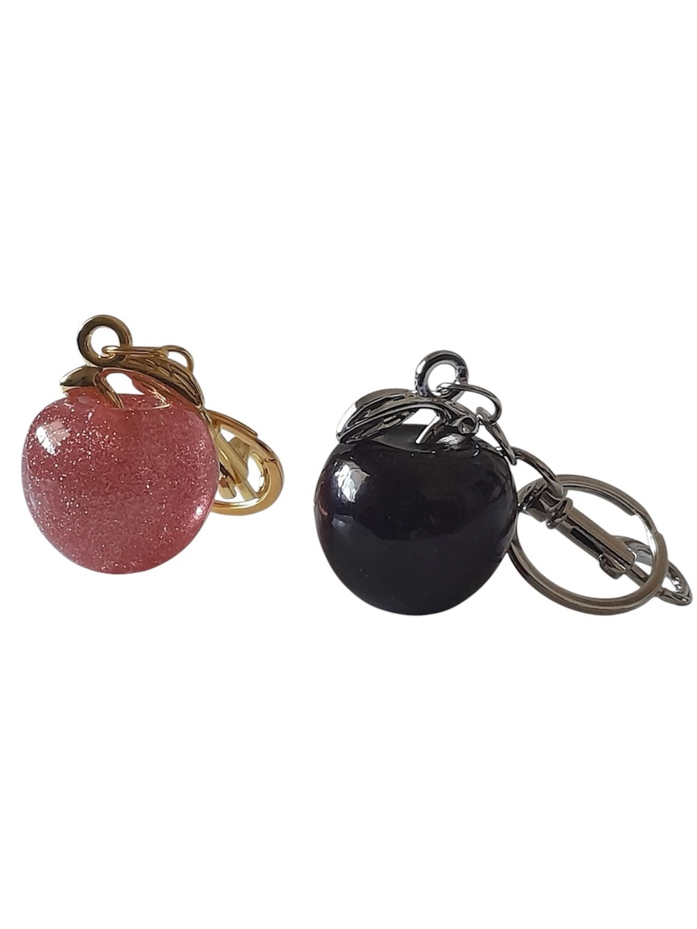 Glitter Apple Bag Charm Keychain 1pc